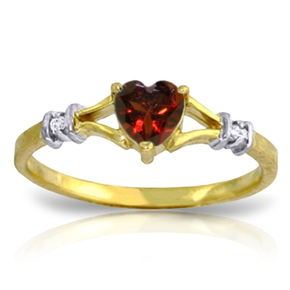 SOLID GOLD RINGS WITH NATURAL DIAMONDS & GARNET